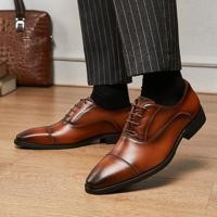 ราคา รองเท้าหนังผู้ชายหนังแท้สไตล์ญี่ปุ่นด้านในพื้นนิ่มผูกเชือกหัวแหลม (25197797443)