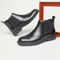 ราคา สไตล์อังกฤษเชลซีรองเท้าผู้ชายขนาดใหญ่รองเท้ามาร์ตินธุรกิจรองเท้าหนังสูงด้านบนหนังแท้อังกฤษปล่องรองเท้าสั้นสบายๆฤดูใบไม้ผลิฤดูใบไม (51301877167)