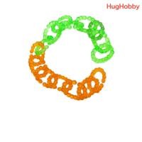 ราคา มือ2 งานเก่าไทย สร้อยข้อมือของเล่น พลาสติกสีเขียว สีส้ม ความยาว 22cm 15 ปล้อง (50305365446)