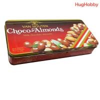 ราคา มือ2 งานเก่าปี 1994 กล่องสังกะสี กล่องเหล็ก Van Houten Choco Almonds สีแดง ขนาด 23x11cm (51603725717)