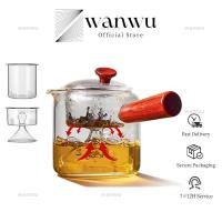 ราคา นึ่งและต้มกาน้ําชาแก้วทนความร้อนด้วยตัวกรองคู่มัลติฟังก์ชั่กาต้มน้ําโปร่งใสที่จับด้านข้างกาน้ําชาดอกไม้ (44800135002)