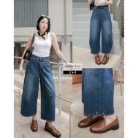 ราคา ส่งด่วน 61918 Cropped Jeans 2in 1 กางเกงยีนส์ขากระบอก9ส่วน ใส่ได้2สไตล์เก๋คุ้มสุดๆ (45353310302)