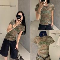ราคา ส่งด่วน ? ? ? ? 8367 เสื้อคอกลมแขนสั้น ผ้าลายทหาร พิมพ์ลายอักษร (54253766742)