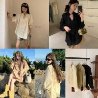 ราคา ส่งด่วน WG WE 7554 เสื้อเชิ้ตคอจีน แต่งเชือกด้านหน้า ทรงหลวมๆสไตล์โบฮีเมี่ยน (42073500376)