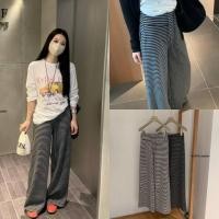 ราคา ส่งด่วน ? ? ? ? 7171 กางเกงขายาวลายริ้ว ทรงขากระบอก เอวยางยืด มีเชือกรูดผูกเอว (50052098944)