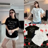 ราคา ส่งด่วน MD T shirt เสื้อยืดทรง oversized งานสกรีนลายแบรนด์ เนื้อผ้าคอตตอน (51000816237)