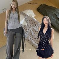 ราคา พร้อมส่ง ? ? ? ? 6515 เสื้อยืดคล้องคอลายจุด เนื้อผ้าไม่หนา เบาสบาย พอดีตัวคอวี (40163593576)