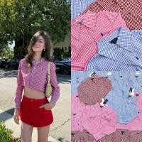 ราคา ส่งแมส RL polo crop shirt เสื้อเชิ้ตแขนยาว ทรงครอป ปักโลโก้แบรนด์ (42363615733)