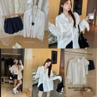 ราคา ส่งแมส set 3 pcs ชุดเซต เสื้อคอวีแขนกุด งานผ้าลูกไม้ เสื้อเชิ๊ตคอปกแขนยาว มาพร้อมกางเกงบอลลูน (29558067826)