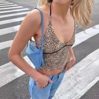 ราคา พร้อมส่ง WG WE 5159 เสื้อสายเดี่ยวลายเสือ ทรงผูกคอแต่งกุ๊น ผ้าสวยยืดหยุ่นได้เยอะ (27484553001)