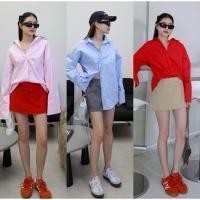 ราคา ส่งแมส Glam shirt set 2 pcs ชุดเซ็ตเสื้อเชิ้ต พร้อมกระโปรงผ้าโพลีเอสเตอร์ ทรงเอวต่ำ เท่มาก (25803348675)