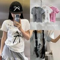 ราคา ส่งด่วน Teeda Bambi tee เสื้อยืดคอกลม น้องแบมบี้แต่งโบว์ (24925173595)