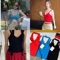ราคา ส่งแมส Valen knitting top เสื้อไหมพรมสายเดี่ยว ผ้าร่อง คอวี ดีเทลขอบหยัก มาพร้อมเชือก น่ารักมาก (24214435570)