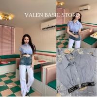 ราคา ส่งแมส MM stripe crop shirt เสื้อเชิ้ตทรงครอปสุดฮิต ดีเทลขอบเอวต่อแผ่นยางยืดทอลายแบรนด์ดัง (23078215457)