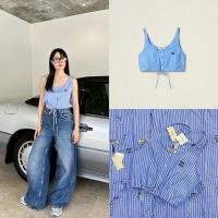 ราคา ส่งแมส MIU crop top เสื้อครอปแบรนด์ดัง งานชนช็อป ปักโลโก้ที่อก จั๊มเอว น่ารักมากก (29903874472)