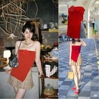 ราคา ส่งแมส Rose knit top ไอเท็มสุดปัง เสื้อเกาะอกผ้านิต ดีเทลทรงอก ติดดอกกุหลาบสีแดงน่ารักมากกกก (24015758975)