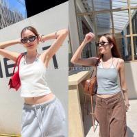 ราคา ส่งแมส Cami twotone top เสื้อสายเดี่ยว ดีไซน์เบิ้ลอกสีทูโทน สายผูกคล้องคอ ใส่เก๋ๆ chic มากค่าา (29663221166)