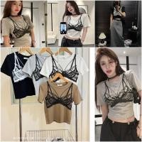ราคา BRA CROP เสื้อยืดทรงครอป สกรีนลายบรา ผ้าดีงานสกรีนสวยผ้ายืดหยุ่นได้เยอะมาก (24921517081)