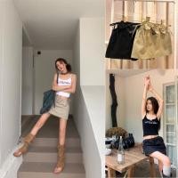 ราคา ส่งด่วน กระโปรงสั้น เอวต่ำ แต่งโบว์ โชว์เอวมีเชือกผูก (22359304810)