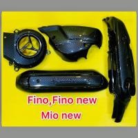 ราคา ครอบแคร้ง กันร้อนท่อ ใบพัด Fino Fino new mio new ชุด 4 ชิ้น เคฟล่าดำ SK (25501743469)