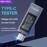 ราคา KWS 2301C Type C แรงดันไฟฟ้าปัจจุบันมิเตอร์ Bidirectional Current Tester โทรศัพท์มือถือชาร์จเครื่องทดสอบ DC 4 30V 0 12A โวลต์มิเตอร์ (51853905035)