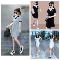 ราคา ชุดเดรสคอปกโปโลแขนสั้นใหม่สำหรับผู้หญิงในฤดูร้อนปี 2025 เอวเข้ารูปและดีไซน์จับจีบ คอวี และกระโปรงยาวปานกลางหรูหราบางเบา (42356800275)