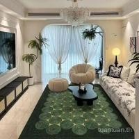 ราคา รูปแบบวินเทจ พรมสีเขียว วินเทจ พรมห้องนั่งเล่น หรูหรา โซฟา โต๊ะกาแฟ พรม โฮมสเตย์ แผ่นปูพื้นขนาดใหญ่ (26027907868)