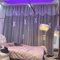 ราคา ผ้าม่านกันแสงและฉนวนกันความร้อน ผ้านอร์ดิกหนึ่งห้องนอนสไตล์เจ้าหญิงสองชั้นห้องนั่งเล่นม่านดาวกลวง (27360031031)