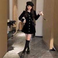 ราคา ชุดสีดำฝรั่งเศสชาแนลเฮปเบิร์นสไตล์ใหม่ สำหรับต้นฤดูใบไม้ร่วง กะทัดรัดด้วยกระโปรงทรงยาวและกระบอกแคบ เอว (57404302399)