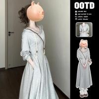 ราคา ชุดเสื้อกันหนาวกระโปรงยาว สไตล์เกาหลีใหม่ สีเทาแขนยาว สำหรับฤดูกาลเปลี่ยนจากใบไม้ร่วงแรกถึงปลาย (54654798265)