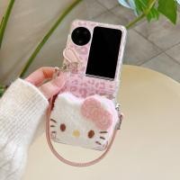 ราคา สีชมพูเสือดาวตุ๊กตาhello Kittyแมวสายคล้องมือเชือกอะคริลิคใสกันกระแทกเคสโทรศัพท์สําหรับOPPOค้นหาN3 N2 Flipปกหลัง (28418800721)
