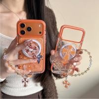 ราคา ปกหลังสําหรับ IPhone 17 16 15 14 13 Pro Max กรณี Chrome Hearts Cross Hello Kitty วงเล็บแม่เหล็กดึงดูดสร้อยข้อมือสายรัดข้อมือ ChainShockproof เคสโทรศัพท์ (50955900190)