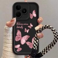 ราคา สีชมพูผีเสื้อสําหรับRealme C53 Realme NARZO N53 Realme C51 Realme C51S Realme NOTE 50 Realme C55 Realme NARZO N55 Realme C63 Realme NARZO N63 เคสโทรศัพท์ซิลิคอนนุ่มAnti Fal (45005977962)