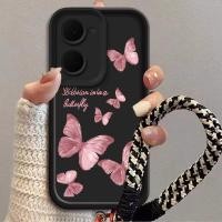 ราคา สีชมพูผีเสื้อสําหรับ VIVO Y28E 5G X21A X21 X23 X23 X27 เคสโทรศัพท์ซิลิคอนนุ่ม Anti Fall ฝาครอบกันกระแทก Clear COVER (41178660141)