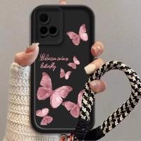 ราคา สีชมพูผีเสื้อสําหรับ VIVO Y33T Y55S 5G Y30I Y67 Y65 V5 V5S Y81 Y81S เคสโทรศัพท์ซิลิคอนนุ่ม Anti Fall ฝาครอบกันกระแทกฝาครอบใส (52105953045)
