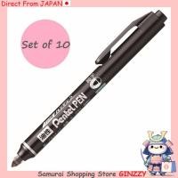 ราคา ปากกามาร์กเกอร์น้ำมันแบบน็อค Pentel Handy S ปลายเล็ก สีดำ 10 แท่ง NXS15 AP เครื่องเขียนจากญี่ปุ่น (44065389086)