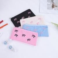 ราคา สไตล์ญี่ปุ่นน่ารักหวานปักโบว์กรณีดินสอกระเป๋าเครื่องเขียนกระเป๋าเก็บเครื่องสําอาง (57153880536)