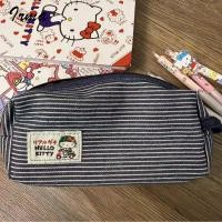 ราคา ใหม่ลายคิตตี้ยีนส์กรณีดินสอการ์ตูนที่เรียบง่ายเครื่องเขียนความจุขนาดใหญ่แบบพกพาถุงเก็บกล่องเครื่องเขียน (45603139328)