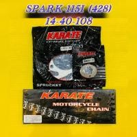 ราคา โซ่สเตอร์ชุด KARATE ใส่ Spark 115i Finn 428 108 14 40 Karate ชุดกล่อง (29371994689)