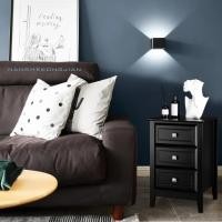 ราคา อัพเกรด 3 ลิ้นชัก Night Stands สําหรับห้องนอนชุด 2 ชิ้น ไม้สีดํา Nightstand สไตล์ Modern Bed Side Table night Stan (44802761006)