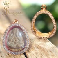 ราคา ตลับพระ กรอบพระ ทองนาโน ฝังเพชร รูปทรงไข่หลวงปู่ศิลา (46106120782)