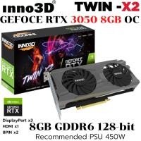 ราคา VGA การ์ดแสดงผล INNO3D GEFORCE RTX 3050 TWIN X2 8GB OC GDDR6 (41851850045)