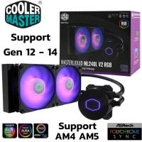 ราคา CPU LIQUID COOLER ระบบระบายความร้อนด้วยน้ำ COOLER MASTER MASTERLIQUID ML240L V2 RGB Suport SOKET 1700 AM5 (28217384796)