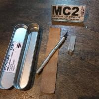 ราคา MC2THAILAND KNIVES มีดเดินป่า มีดใบตาย มีดไทย CKS01 Craft Knife Leather Plate Alloy Box mc2knives Tec40store (43976812557)