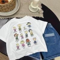ราคา เสื้อยืดแขนสั้นสไตล์เกาหลีน่ารักสำหรับเด็กผู้หญิง ลายการ์ตูน ขนาดเหมาะสำหรับเด็กโตในฤดูร้อน (44655837560)