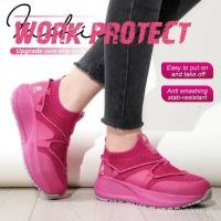 ราคา รองเท้าทำงานสำหรับผู้หญิง แบบ Platform พื้นเหล็ก proof ทนทานและปลอดภัย สวมใส่ง่ายและสบาย (55606857868)