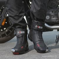 ราคา Fast Shipping รองเท้าบูทมอเตอร์ไซค์กันลื่นกันน้ํา Man Leather Riders รองเท้าบูทป้องกัน JEOU (44374486063)