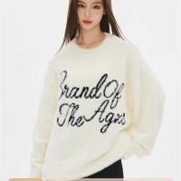 ราคา แขนยาวหลวมขนยาวเสื้อถักฤดูใบไม้ร่วงฤดูหนาวเสื้อกันหนาวรอบคอจดหมายข้าวเหนียวเสื้อสวมหัวนุ่มข้าวเหนียว ผ้าแจ็คการ์ด ใหม่ด้านบน (51053185246)