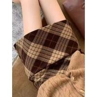 ราคา กระโปรงสั้นทรงเข้ารูป สไตล์เรโทร ผ้าวูล ป้องกันการโป๊ กระโปรงพลีทครึ่งตัว สำหรับฤดูใบไม้ร่วงและฤดูหนาว ผ้าหนา สำหรับผู้หญิง เอวสูง ลายพิมพ์ WYG7 (46856701592)