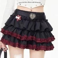 ราคา Puffy Korean Style Yabi Cake Punk Short Skirt Anti Exposure Slimming Niche Versatile Half Skirt New Dark Style Y2K (29026729919)